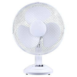 Ventilateur De Bureau Portable En Plastique Blanc AAMEN 12" Avec 3 Réglages De Vitesse