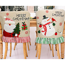 Avis C371 2PCS Santa Claus Snowman Linge Chaise Chaise Home Décoration Chaise Capuchon de protection Accueil Décoration de vacances de Noël