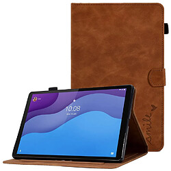 Etui en PU fermoir magnétique avec support, porte-cartes et porte-stylo pour votre Lenovo Tab M10 HD Gen 2 X306 10.1" - marron