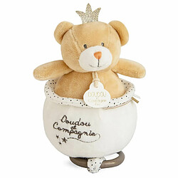 Peluche musicale Perlidoudou Ours petit roi - Doudou et compagnie