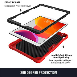 Coque en TPU + silicone avec béquille en forme de papillon, couleur unie, antichoc rouge pour votre Apple iPad 10.2 (2021)/(2020)/(2019)