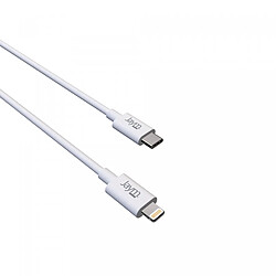 Jaym - Pack Chargeur Secteur Rapide USB-C 30W PD + Câble USB-C 2 mètres Compatible Lightning MFI Blanc pas cher