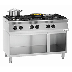 Piano de cuisson 6 brûleurs 28,5 kW - L1200xP700xH910-955 - soubassement ouvert - Bartscher