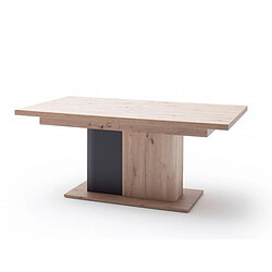 Pegane Table à manger extensible en chêne massif / graphite - L.180-280 x H.77 x P.100 cm