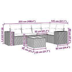 Avis vidaXL Salon de jardin 6 pcs avec coussins gris résine tressée