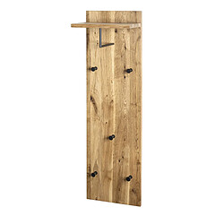 Acheter Pegane Garderobe murale, Patère murale en bois coloris chêne huilé et métal noir -longueur 30 x profondeur 20 x hauteur 100 cm