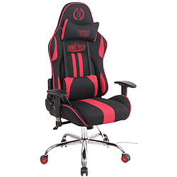 Decoshop26 Fauteuil de bureau gamer design sportif fonction de massage chauffant avec coussins en tissu noir / rouge 10_0002533