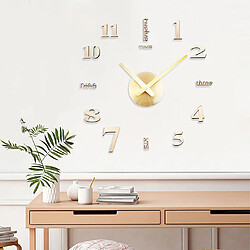 Acheter Autocollant 3D Minimaliste Horloge Murale Chambre Restaurant Salle De Bains Décor Artisanat Or