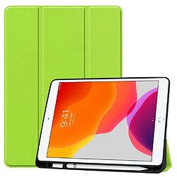 Etui en PU avec support tri-pliure vert pour votre Apple iPad 10.2 (2019)