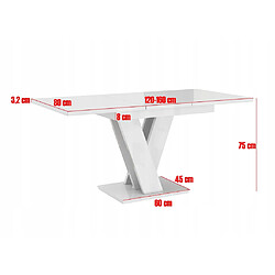 Acheter Dusine TABLE A MANGER EXTENSIBLE MASSI - BLANC ET NOIR LAQUE 120-160 CM