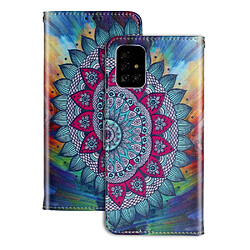 Etui en PU impression de motif magnétique fleur pour votre Samsung Galaxy A51