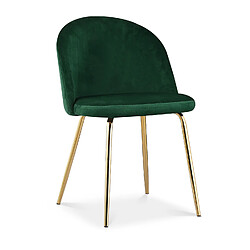 Lot de 2 chaises Cecilia velours Vert pieds or