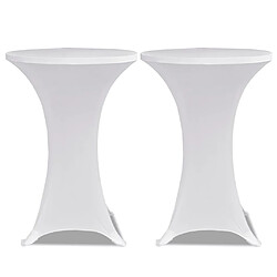 vidaXL Housses élastiques de table Ø 80 cm Blanc 2 pcs