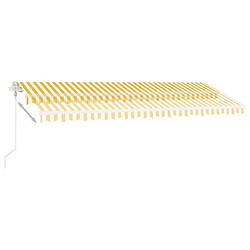 Acheter Maison Chic Auvent automatique | Store banne extérieur | Marquise capteur de vent/LED 500x300cm Jaune et blanc -MN77287