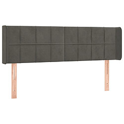 Maison Chic Tête de lit scandinave avec oreilles,meuble de chambre Gris foncé 147x16x78/88 cm Velours -MN21880