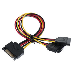 SATA 15p Mâle à 2x 15p Femelle Sata 1 à 2 Extension De Puissance Y Splitter Cable