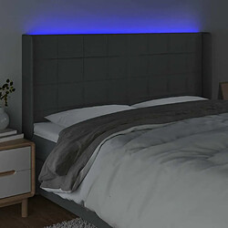 Acheter Maison Chic Tête de lit scandinave à LED,meuble de chambre Gris foncé 203x16x118/128 cm Tissu -MN11193