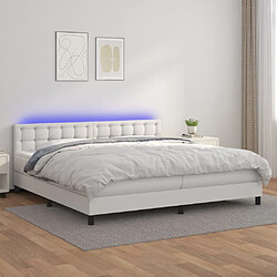 vidaXL Sommier à lattes de lit avec matelas et LED Blanc 200x200 cm