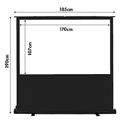 Écran de projection Maclean MC-212 portable compact au sol, 80" 16:10 pas cher