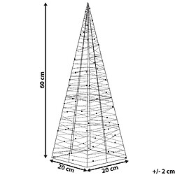 Beliani Décoration LED sapin de noël 60 cm argenté PUKSALA