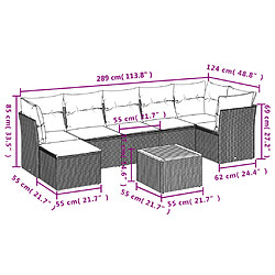 Avis Maison Chic Salon de jardin 8 pcs avec coussins | Ensemble de Table et chaises | Mobilier d'Extérieur noir résine tressée -GKD16826