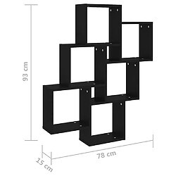 vidaXL Étagère murale cube Noir 78x15x93 cm Bois d’ingénierie pas cher