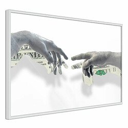 Paris Prix Affiche Murale Encadrée Touch of Money 90 x 60 cm Blanc