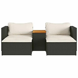 Maison Chic Salon de jardin 5 pcs avec coussins | Ensemble de Table et chaises | Mobilier d'Extérieur noir résine tressée acacia -GKD27635 pas cher