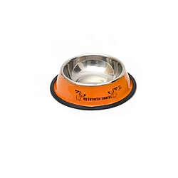 Wewoo Gamelle Orange Bols en acier inoxydable, anti-dérapant imprimés animaux de peinture colorée, diamètre de la cuvette: 25,5 cm, diamètre du fond de la 32,5 cm