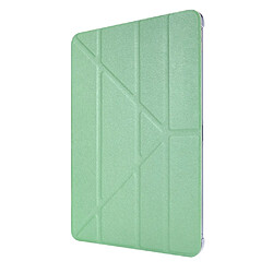 Etui en PU Texture de soie avec support origami vert pour votre Apple iPad Pro 12.9 pouces (2021)