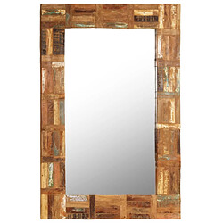 vidaXL Miroir mural Bois de récupération massif 60 x 90 cm