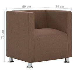 vidaXL Fauteuil cube Marron Tissu pas cher