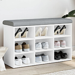 Maison Chic Banc à chaussures | Meuble de rangement à chaussures Meuble d'Entrée blanc 82x32x50 cm bois d'ingénierie -MN71257