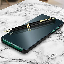 Avizar Housse OnePlus 8 Clapet Translucide Miroir Support Vidéo noir