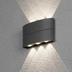 Lumière Applique Murale Extérieure Moderne Up Down 8W Gris Foncé, IP54