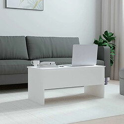 Avis Maison Chic Tabls basse,Table Console pour salon Blanc 102x50,5x46,5 cm Bois d'ingénierie -MN40477