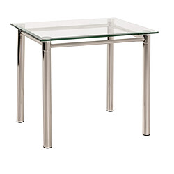 Pegane Table d'appoint en verre trempé/Acier chromé - 60 x 50 x 53 cm