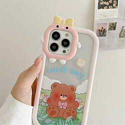 GUPBOO Étui pour iPhone11ProMax Summer Lawn Bear English Girl Phone Case Soft