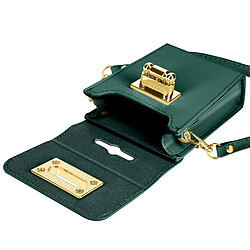 Avizar Pochette Bandoulière pour tout Smartphone Flip Design Élégant Vert Foncé