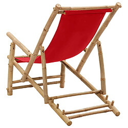 Acheter vidaXL Chaise de terrasse Bambou et toile Rouge