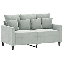 Maison Chic Canapé à 2 places,Sofa de Salon,Canapé droit Gris clair 120 cm Velours -GKD904579