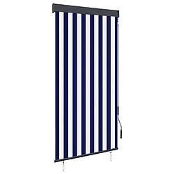 vidaXL Store roulant d'extérieur 80x250 cm Bleu et blanc