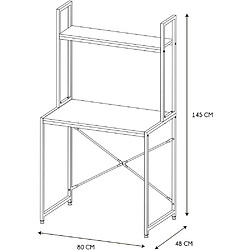 Avis The Home Deco Factory Bureau en bois et métal avec étagères Stan.
