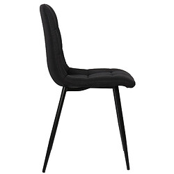 Acheter Decoshop26 Lot de 2 chaises de salle à manger en tissu noir pieds métal noir mat style moderne CDS101107