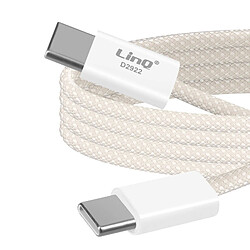 LinQ Câble USB-C vers USB-C 60W Charge et Synchronisation 2 mètres Blanc