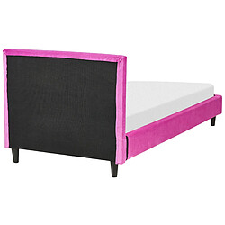 Beliani Lit simple en velours rose fuchsia 90 x 200 cm FITOU pas cher