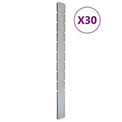 vidaXL Poteaux de clôture 30 pcs argenté 240 cm acier galvanisé