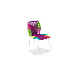 ICONIK INTERIOR Chaise de jardin Frony - Piètement blanc Multicolore pas cher