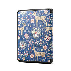 Etui en PU motif imprimé auto réveil et veille wapiti pour votre Amazon All-New Kindle (2019)