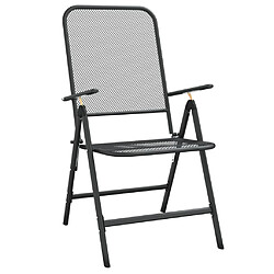 Avis Maison Chic Lot de 4 Chaises pliables de jardin - Fauteuil d'extérieur Maille métallique Anthracite -MN84766